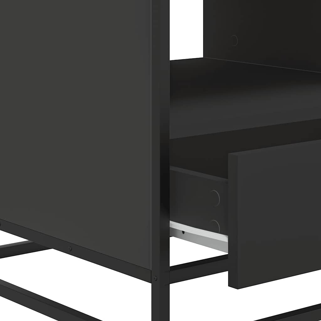 Salongbord svart 100x50x45 cm konstruert tre og metall
