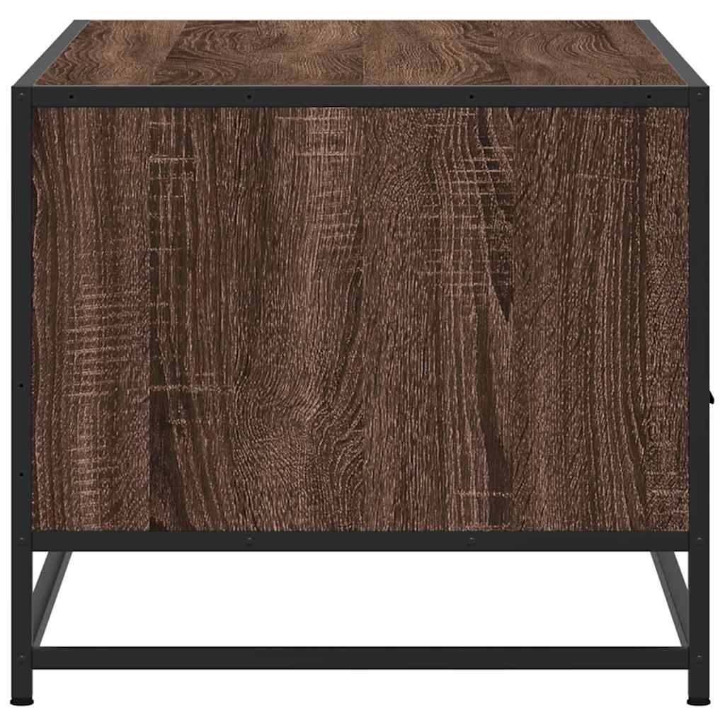 Salongbord brun eik 100x50x45 cm konstruert tre og metall