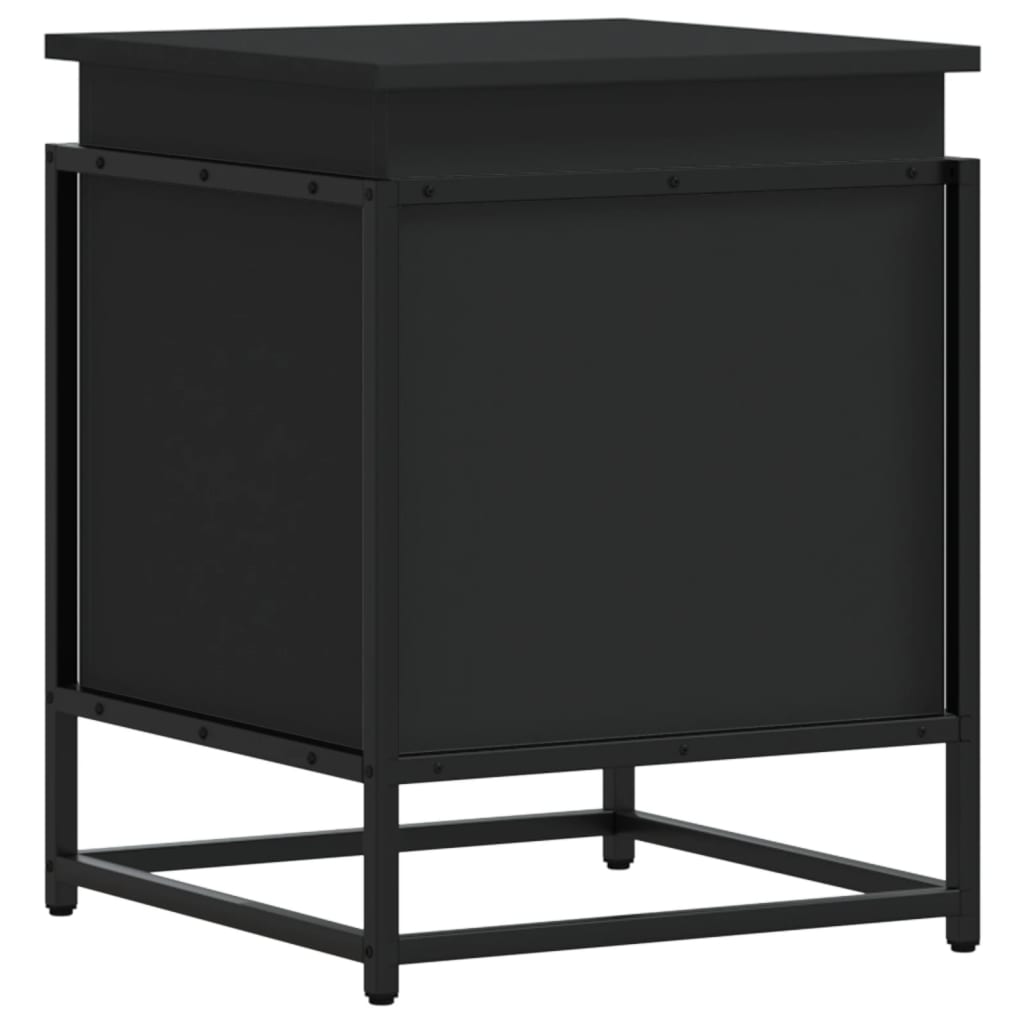 Oppbevaringsboks med lokk svart 40x40x51,5 cm konstruert tre