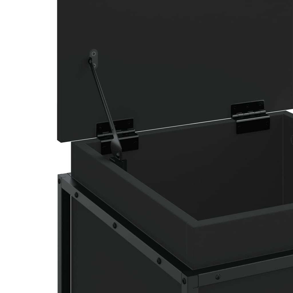 Oppbevaringsboks med lokk svart 40x40x51,5 cm konstruert tre