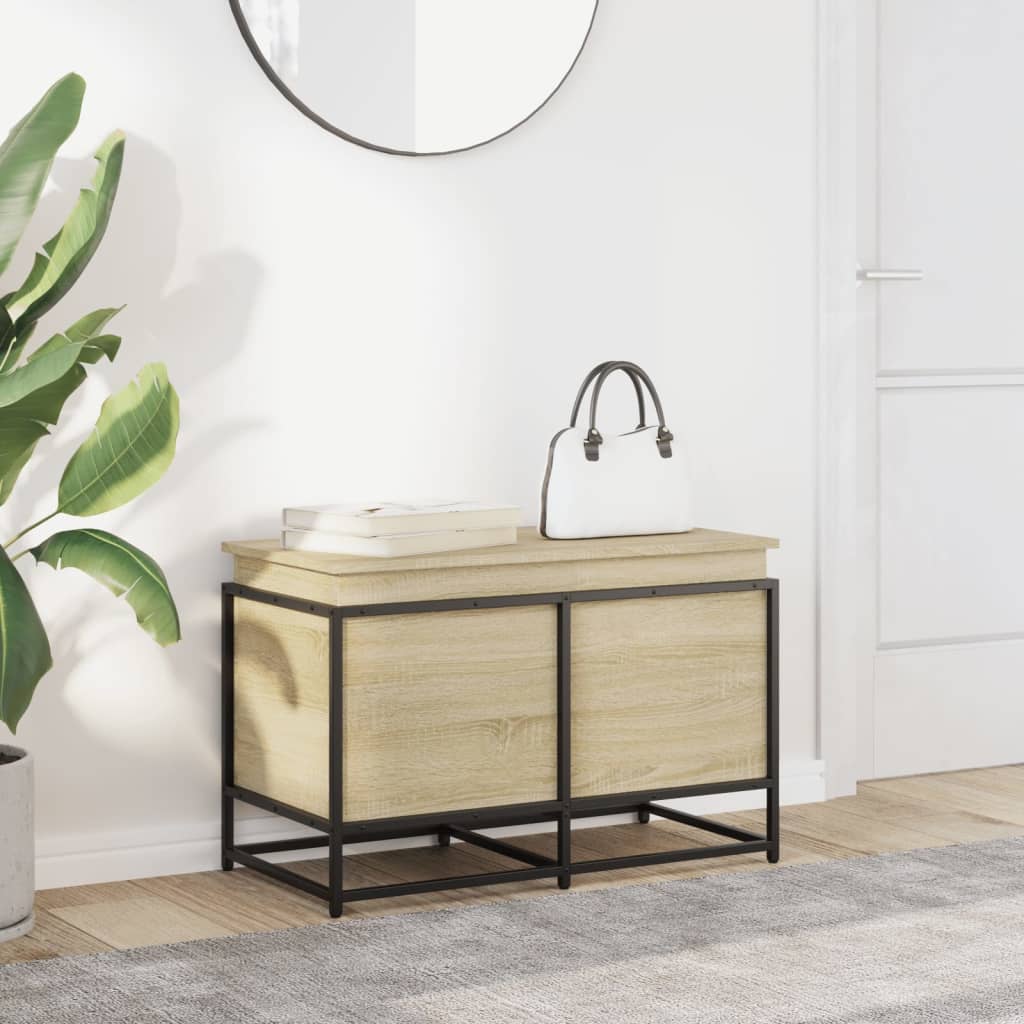 Oppbevaringsboks lokk sonoma eik 80x40x51,5 cm konstruert tre