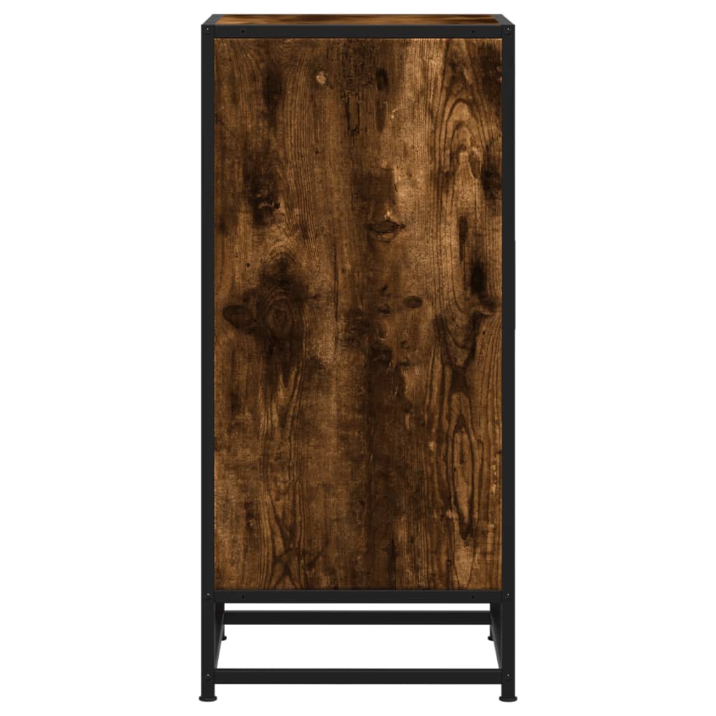 Skjenk røkt eik 35,5x35x76 cm konstruert tre og metall