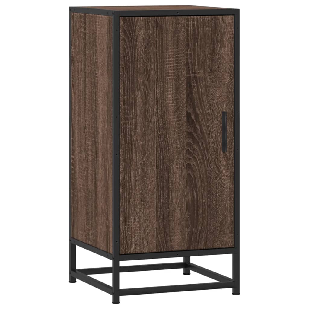 Skjenk brun eik 35,5x35x76 cm konstruert tre og metall