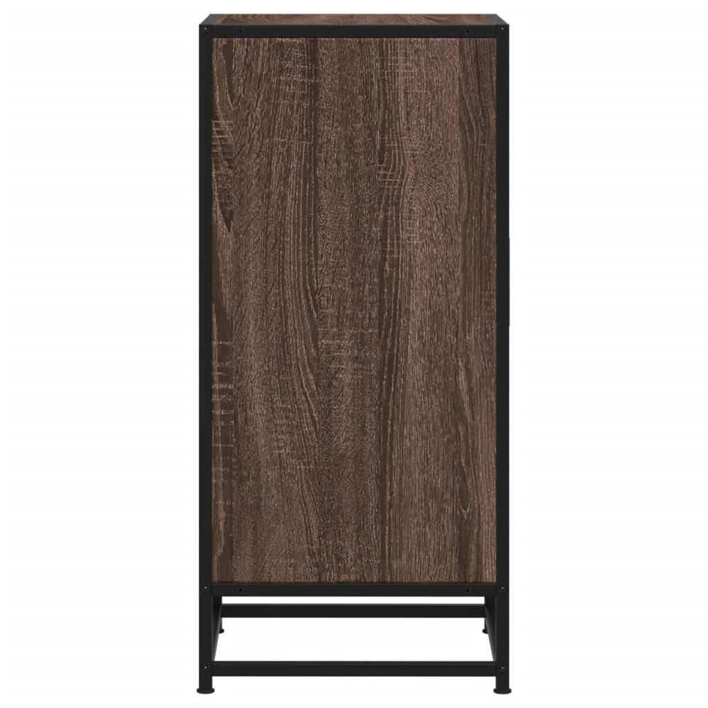 Skjenk brun eik 35,5x35x76 cm konstruert tre og metall