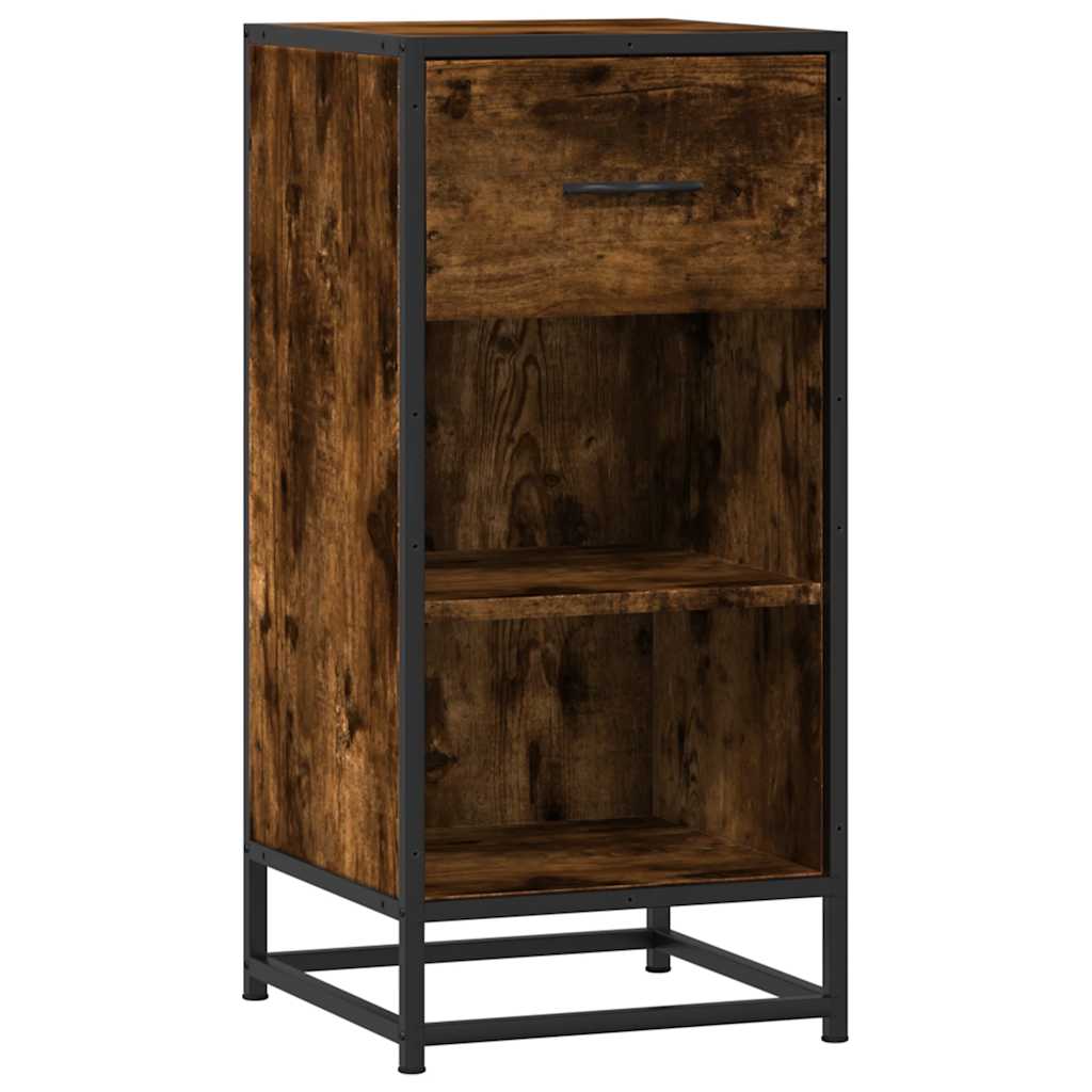 Skjenk røkt eik 35,5x35x76 cm konstruert tre og metall
