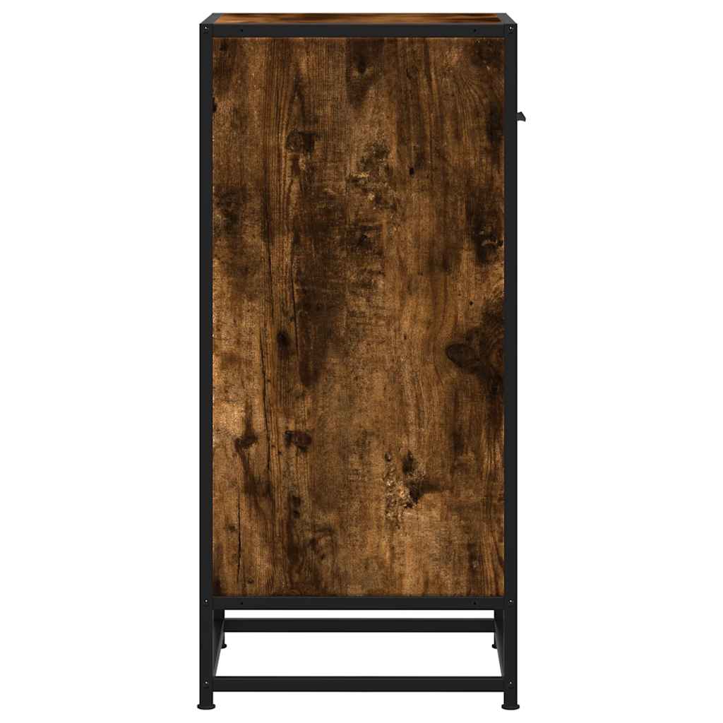 Skjenk røkt eik 35,5x35x76 cm konstruert tre og metall
