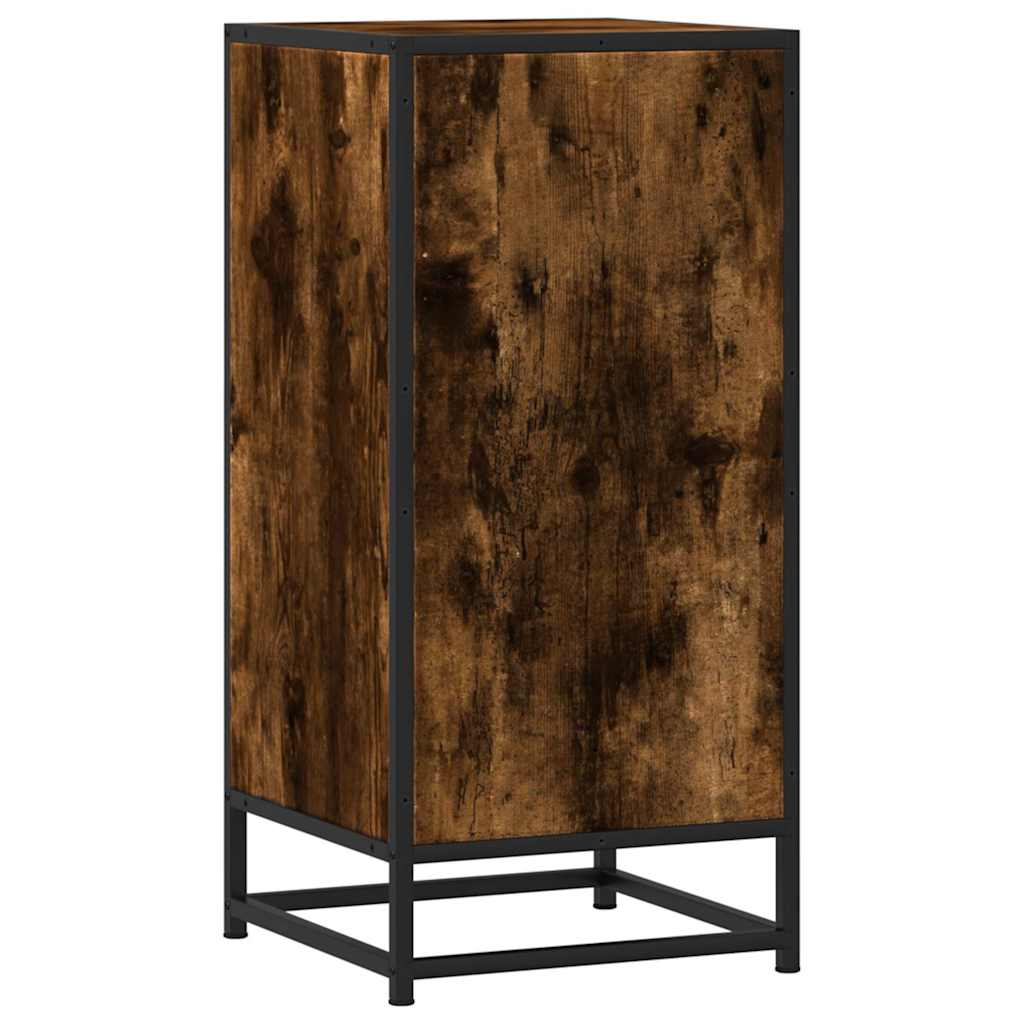 Skjenk røkt eik 35,5x35x76 cm konstruert tre og metall