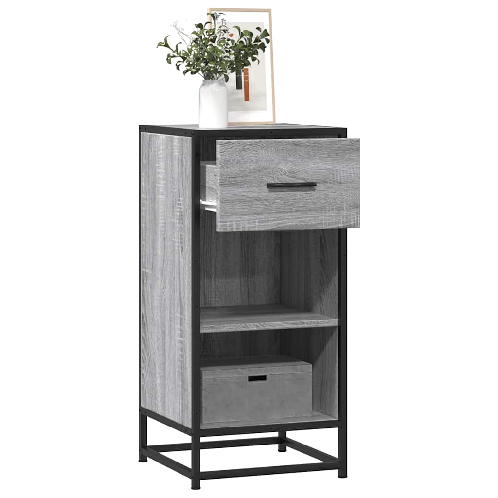 Skjenk grå sonoma 35,5x35x76 cm konstruert tre og metall