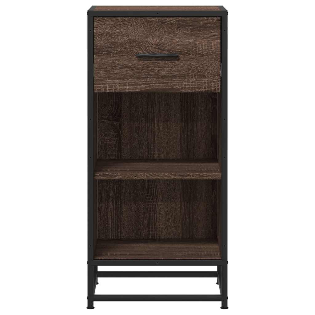 Skjenk brun eik 35,5x35x76 cm konstruert tre og metall