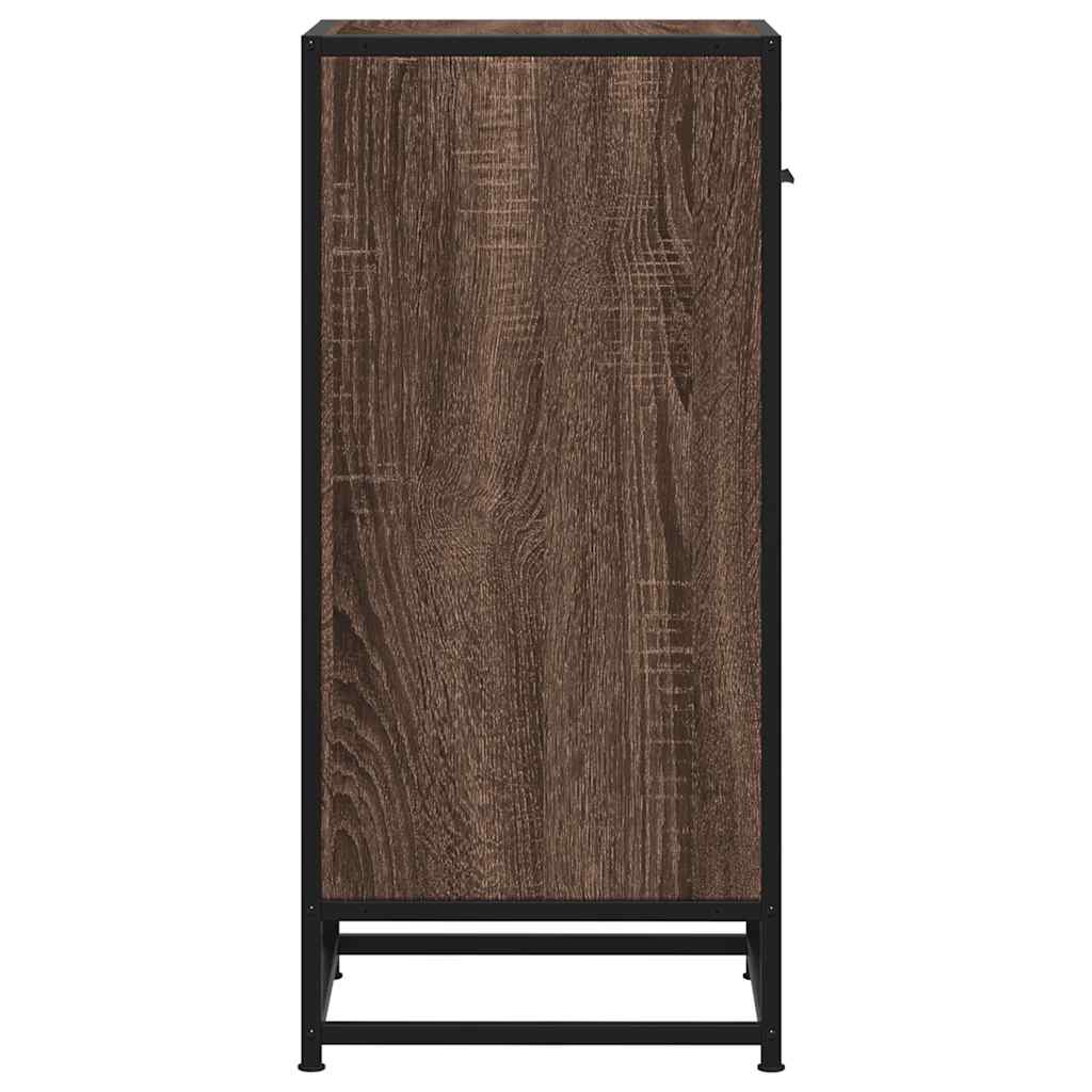 Skjenk brun eik 35,5x35x76 cm konstruert tre og metall