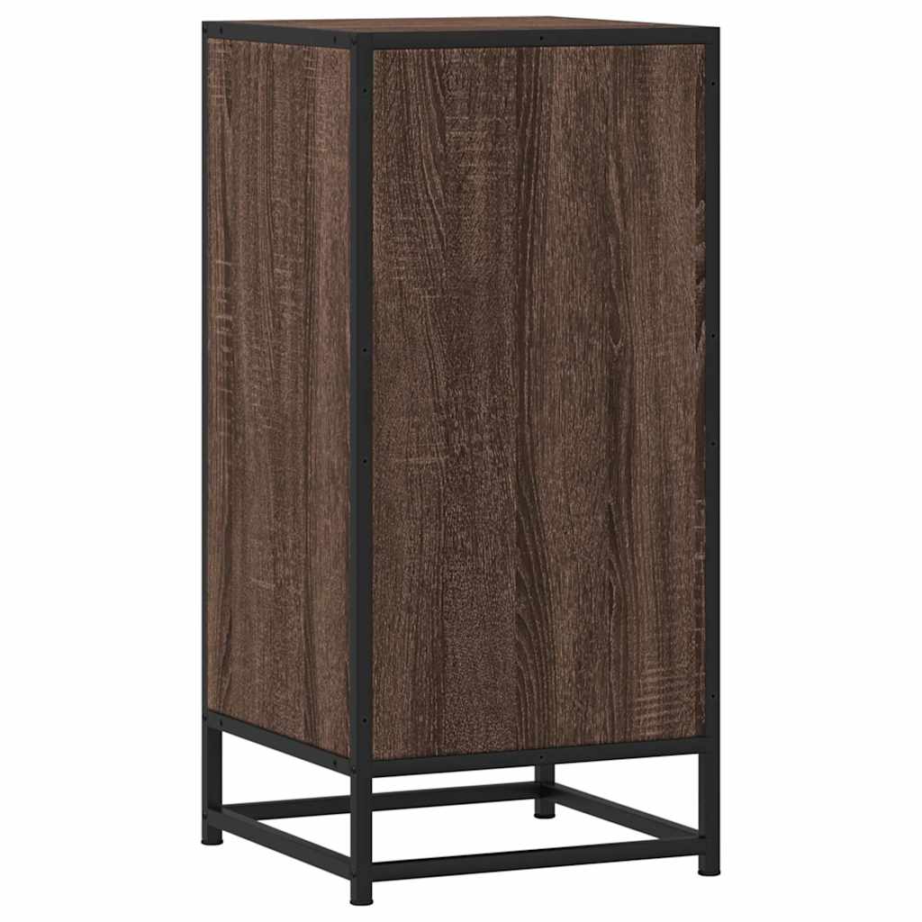 Skjenk brun eik 35,5x35x76 cm konstruert tre og metall