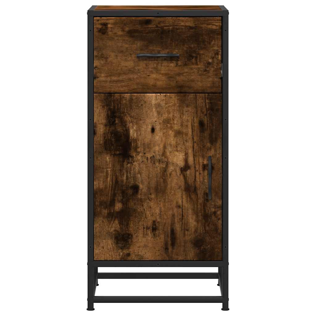 Skjenk røkt eik 35,5x35x76 cm konstruert tre og metall