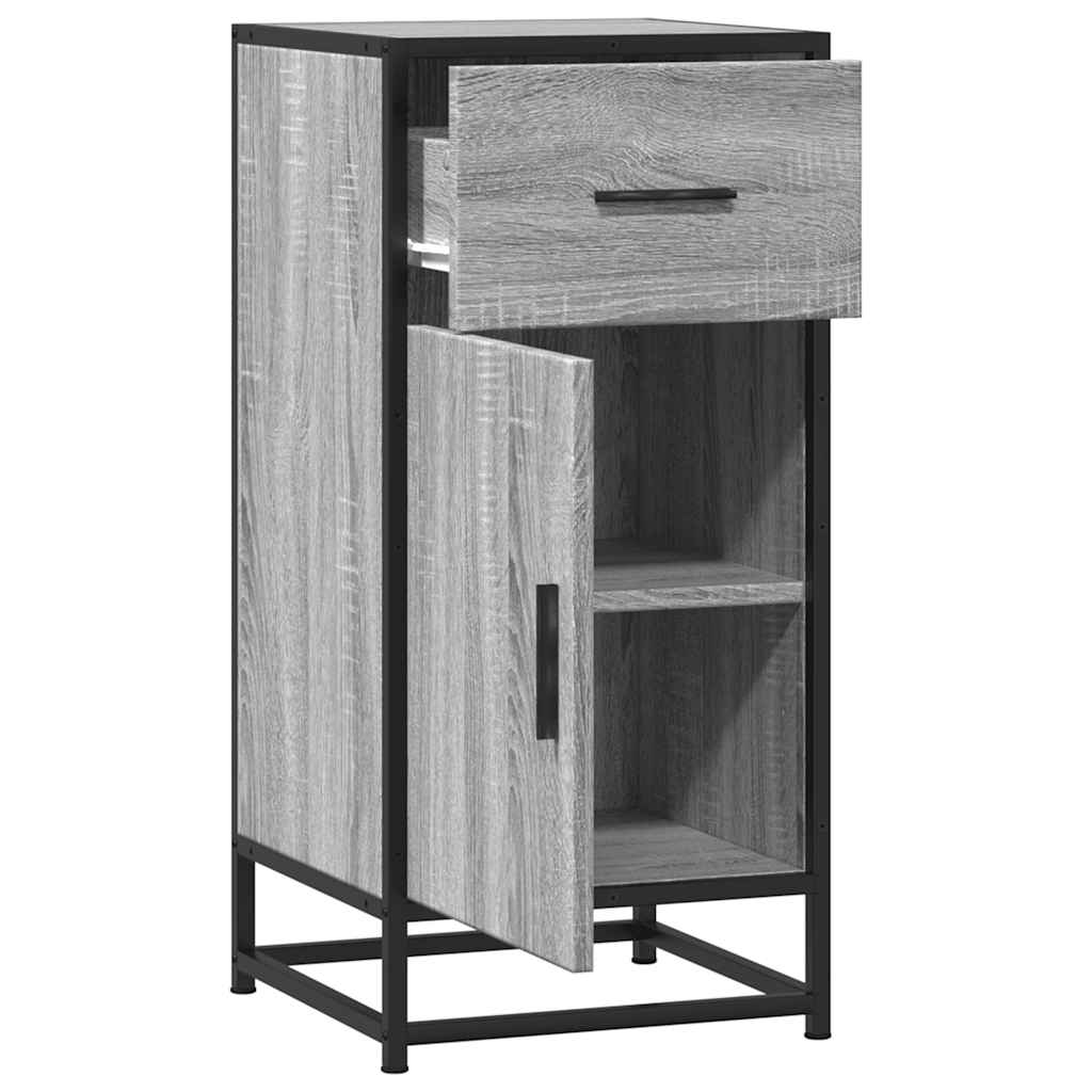 Skjenk grå sonoma 35,5x35x76 cm konstruert tre og metall