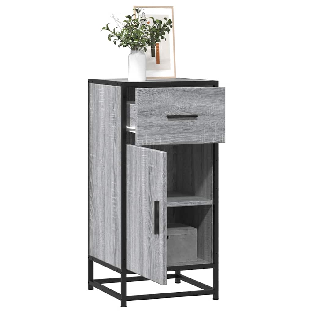 Skjenk grå sonoma 35,5x35x76 cm konstruert tre og metall