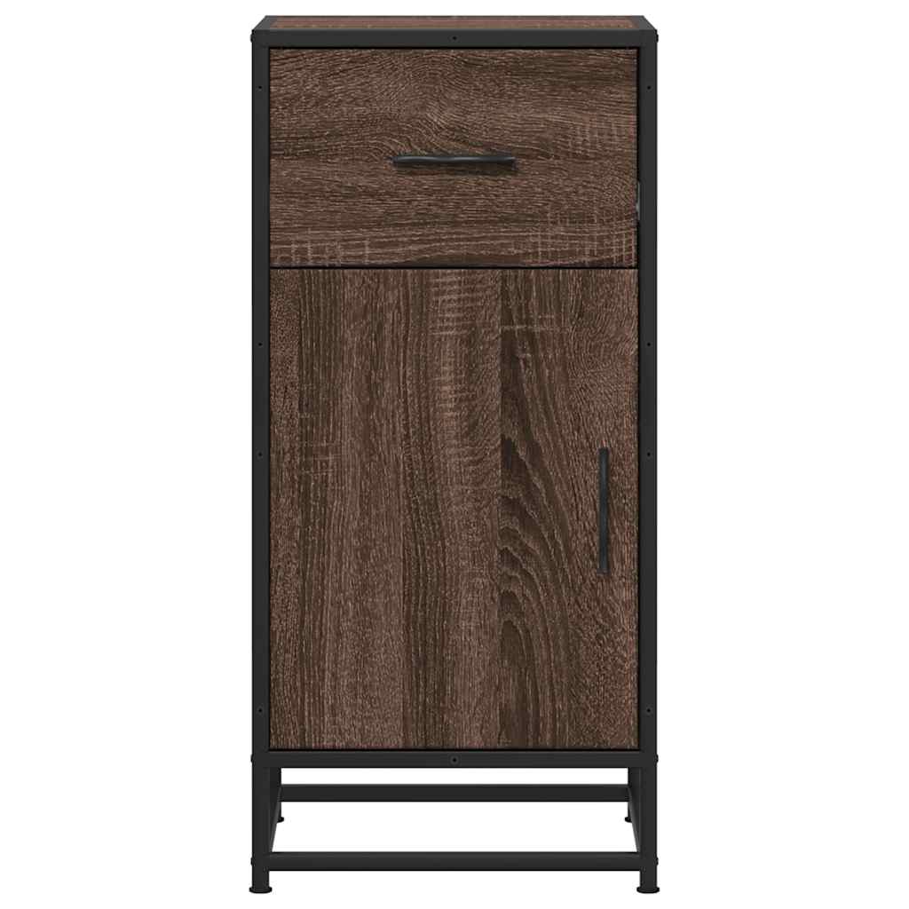 Skjenk brun eik 35,5x35x76 cm konstruert tre og metall