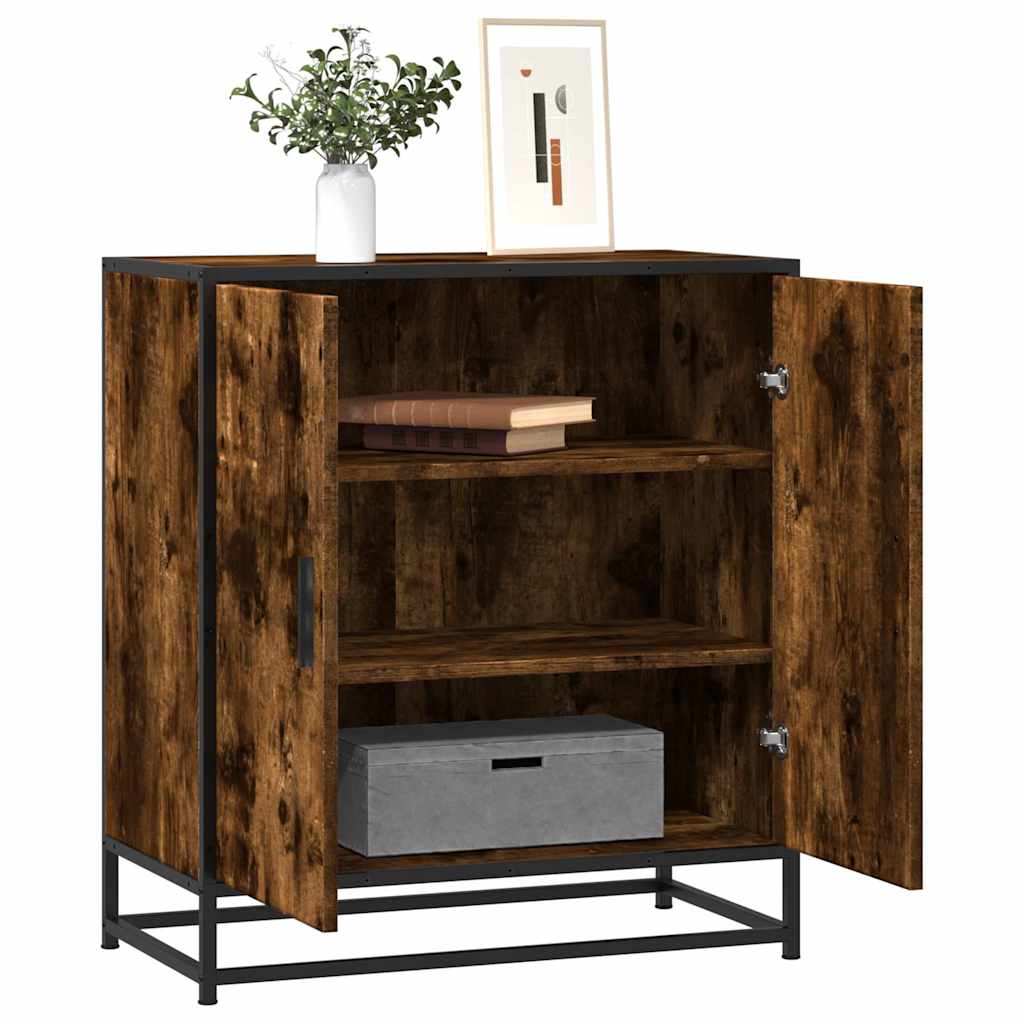 Skjenk røkt eik 68x35x76 cm konstruert tre og metall
