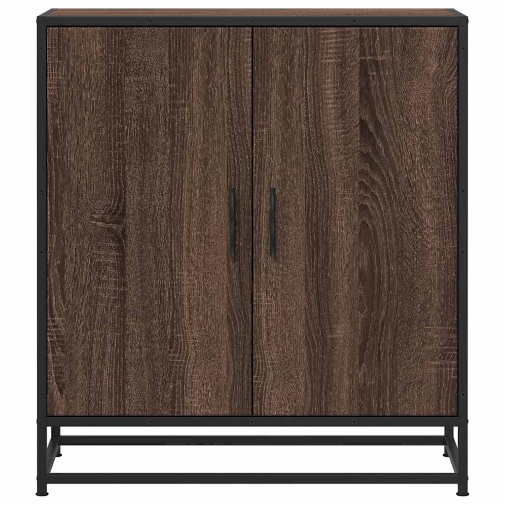 Skjenk brun eik 68x35x76 cm konstruert tre og metall
