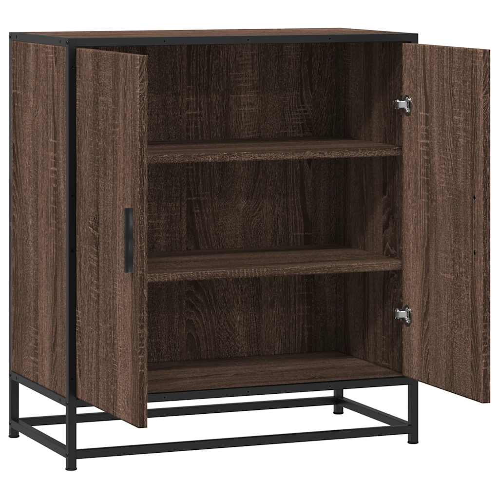 Skjenk brun eik 68x35x76 cm konstruert tre og metall