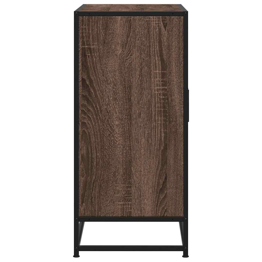 Skjenk brun eik 68x35x76 cm konstruert tre og metall