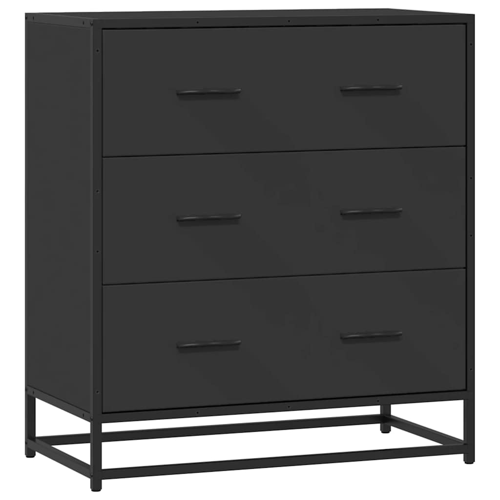 Skjenk svart 68x35x76 cm konstruert tre og metall