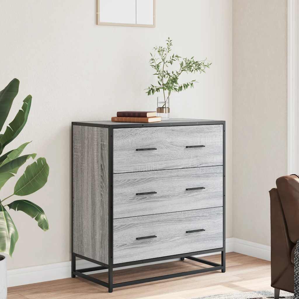 Skjenk grå sonoma 68x35x76 cm konstruert tre og metall
