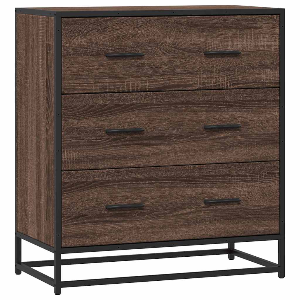 Skjenk brun eik 68x35x76 cm konstruert tre og metall