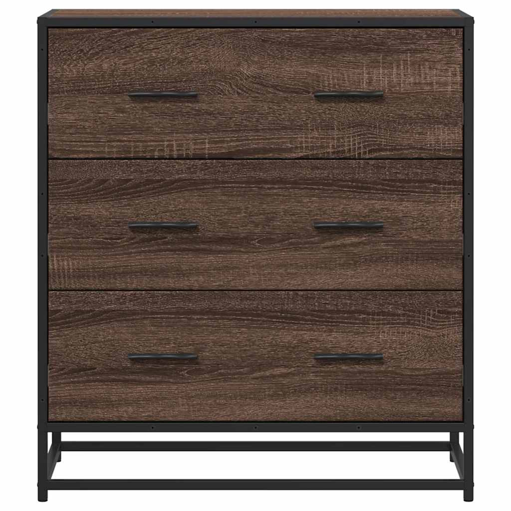 Skjenk brun eik 68x35x76 cm konstruert tre og metall