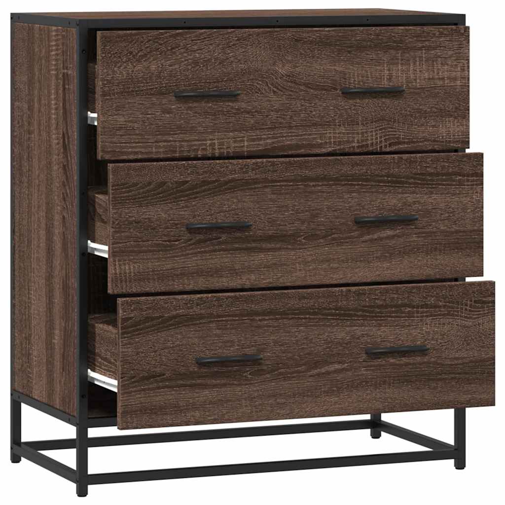 Skjenk brun eik 68x35x76 cm konstruert tre og metall