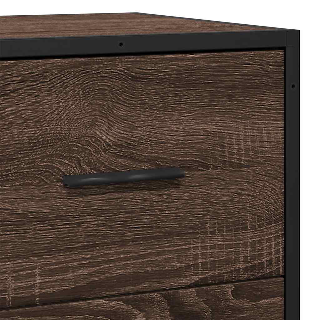 Skjenk brun eik 68x35x76 cm konstruert tre og metall