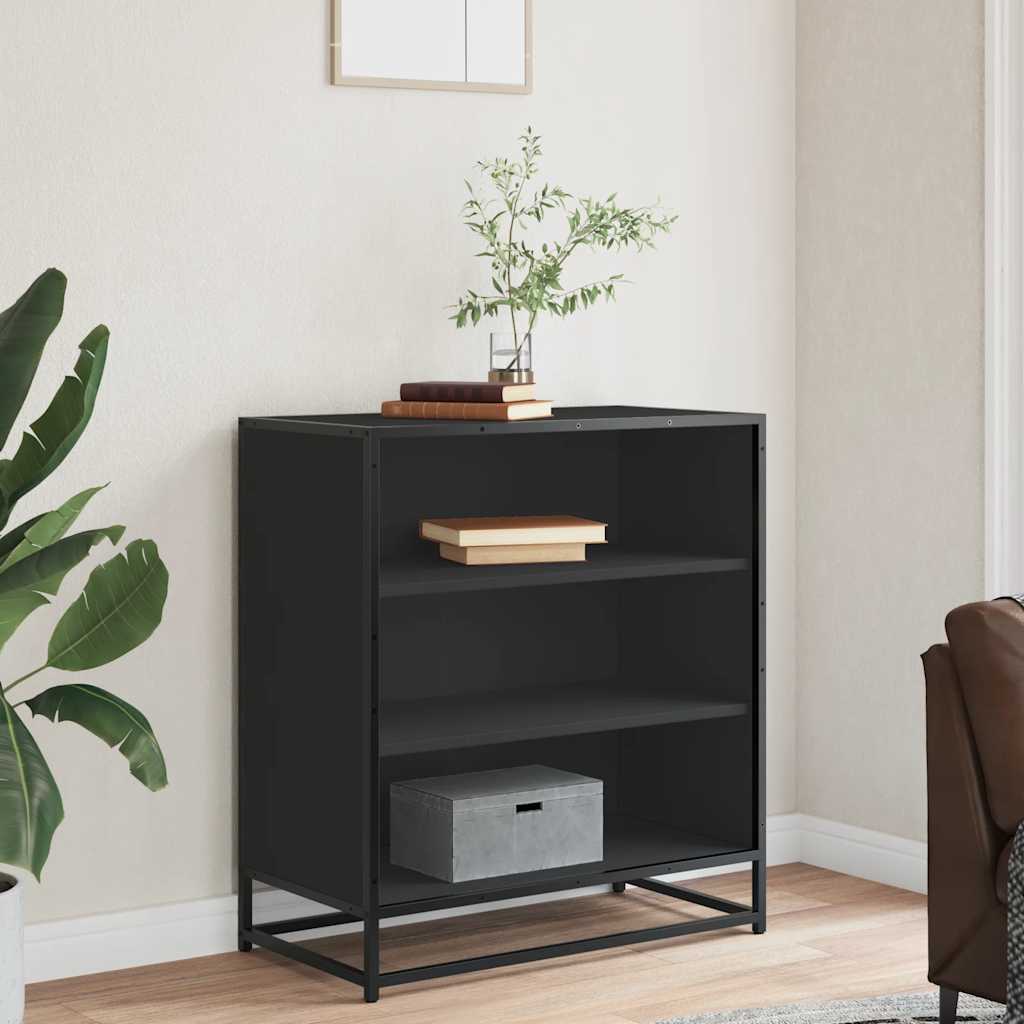 Skjenk svart 68x35x76 cm konstruert tre og metall