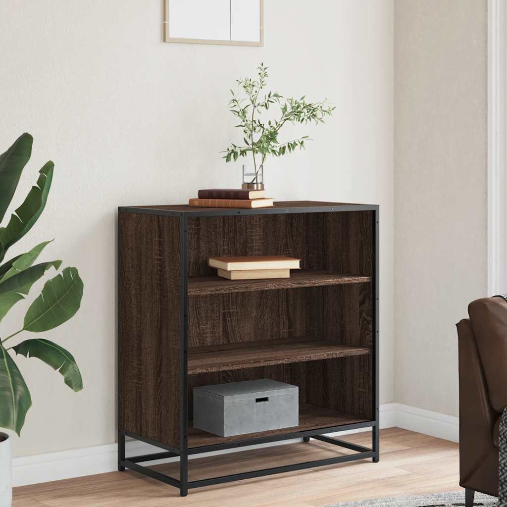 Skjenk brun eik 68x35x76 cm konstruert tre og metall