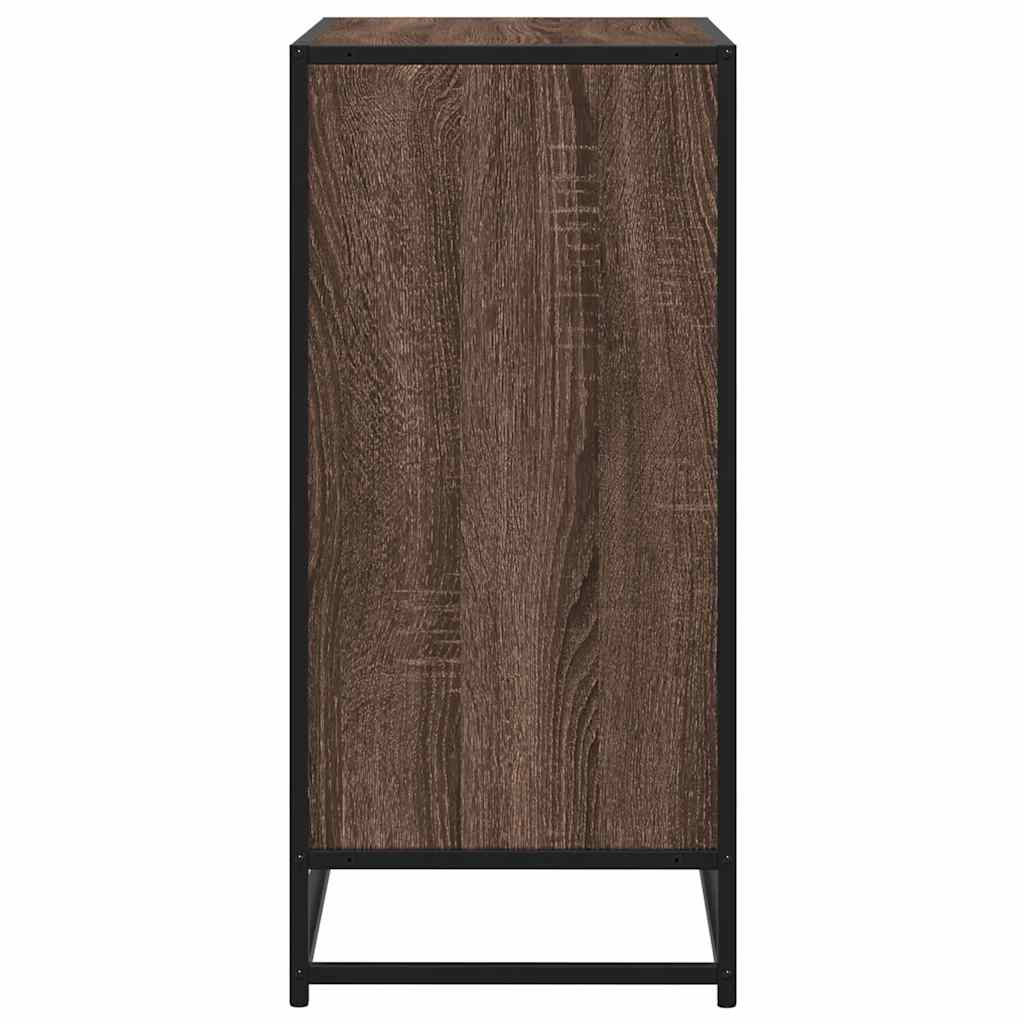 Skjenk brun eik 68x35x76 cm konstruert tre og metall