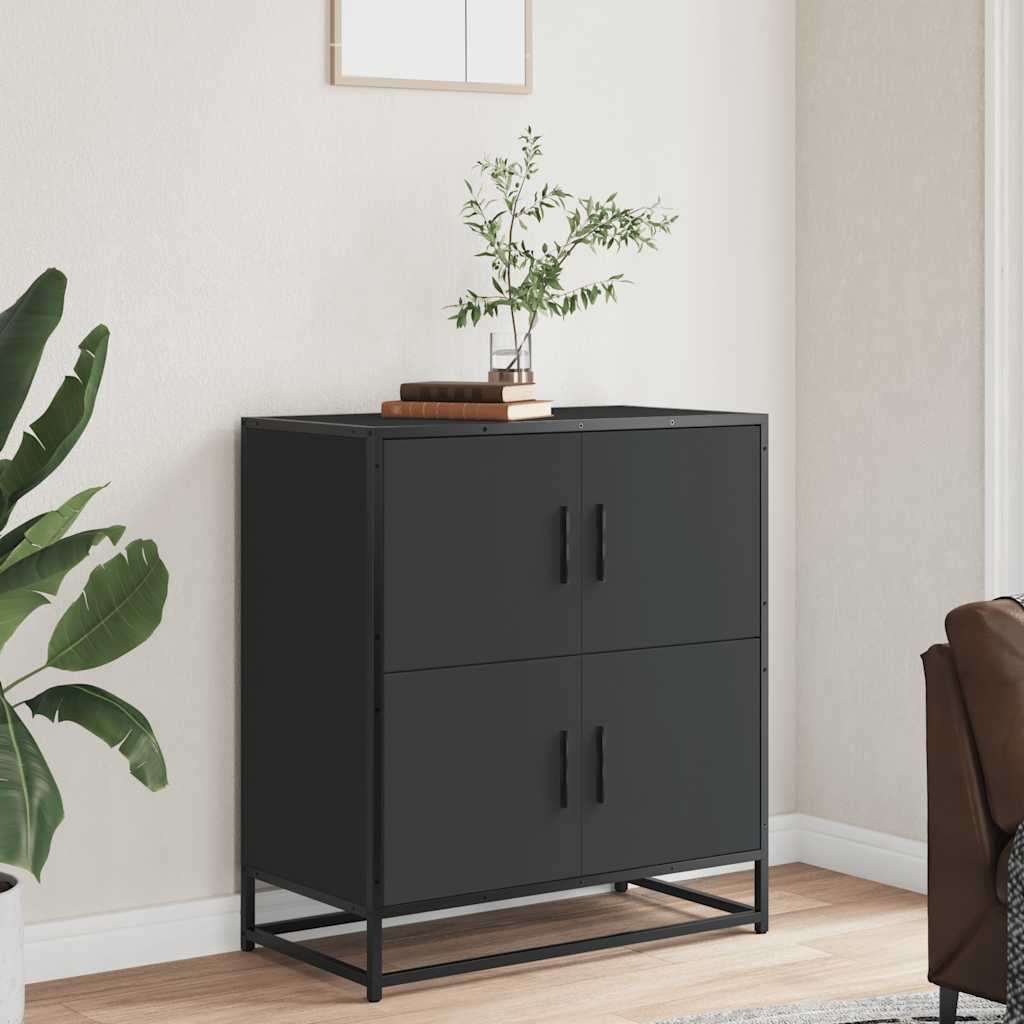 Skjenk svart 68x35x76 cm konstruert tre