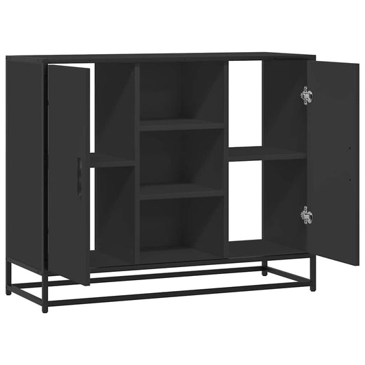 Skjenk svart 92x35x76 cm konstruert tre
