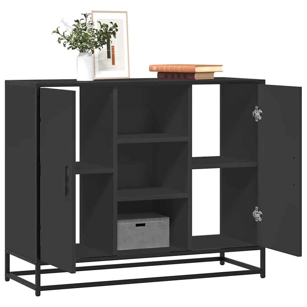 Skjenk svart 92x35x76 cm konstruert tre