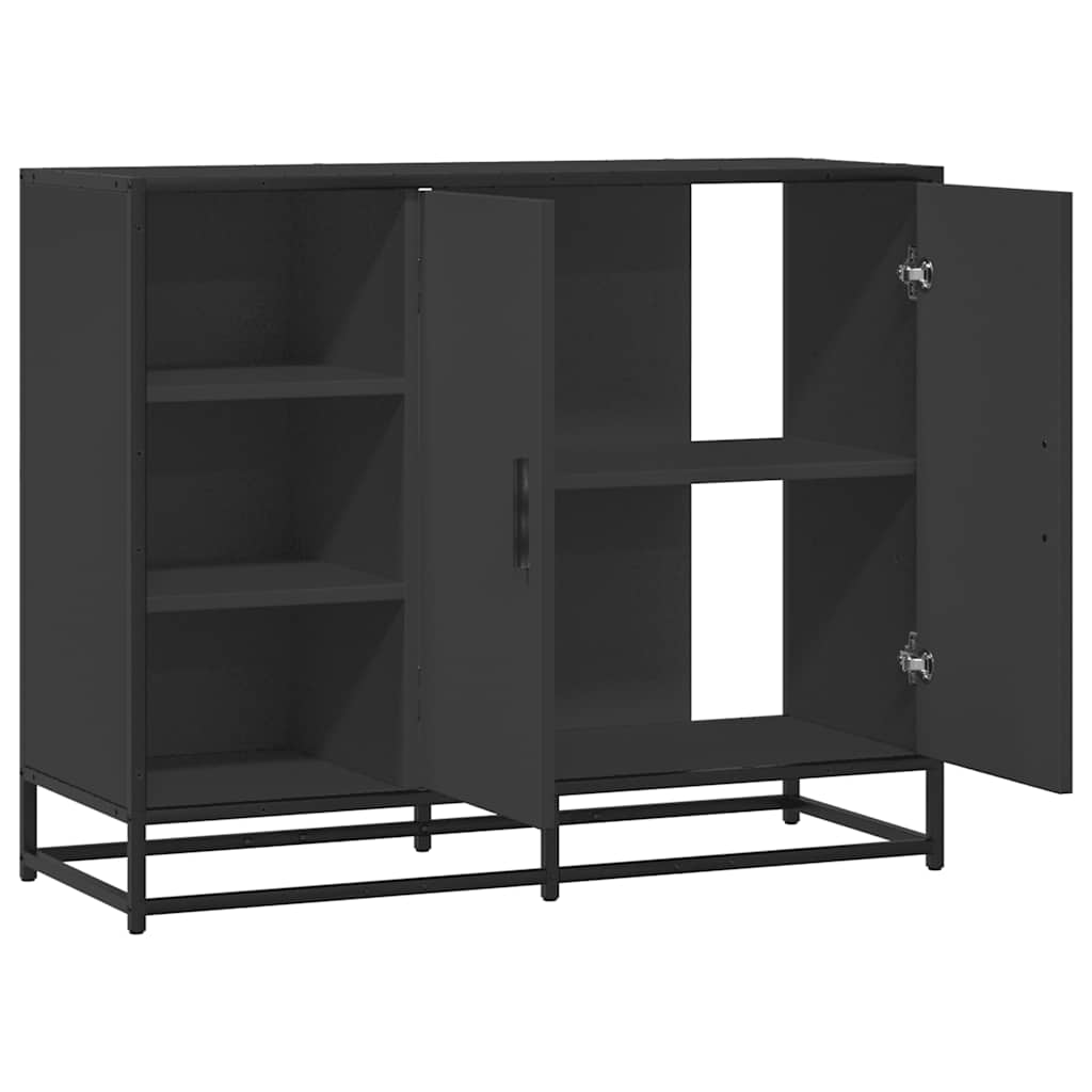 Skjenk svart 92x35x76 cm konstruert tre