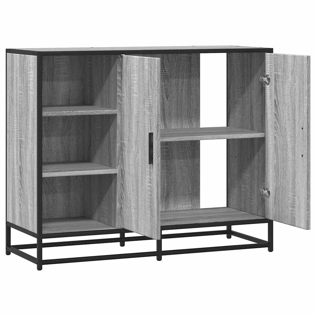 Skjenk grå sonoma eik 92x35x76 cm konstruert tre
