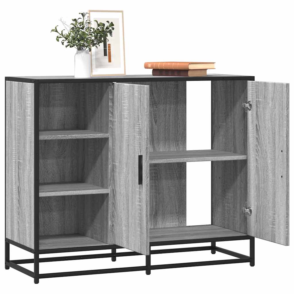 Skjenk grå sonoma eik 92x35x76 cm konstruert tre