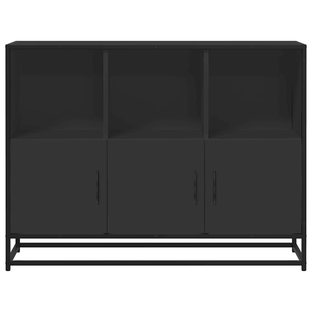 Skjenk svart 100x35x76 cm konstruert tre