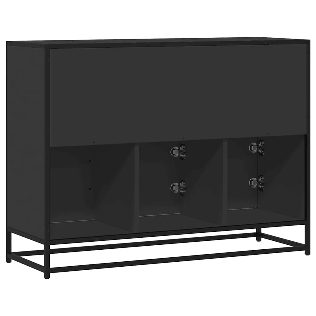 Skjenk svart 100x35x76 cm konstruert tre