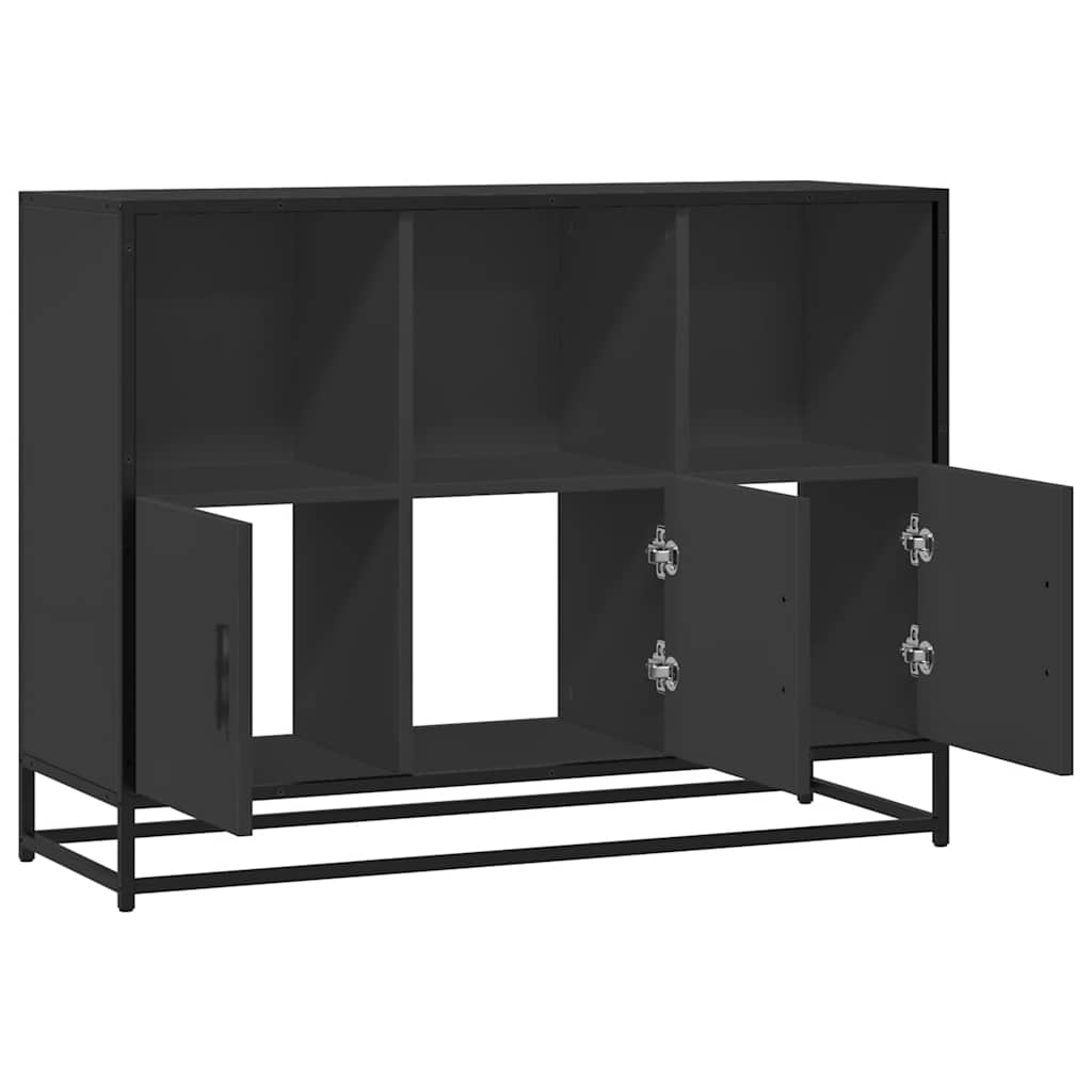 Skjenk svart 100x35x76 cm konstruert tre