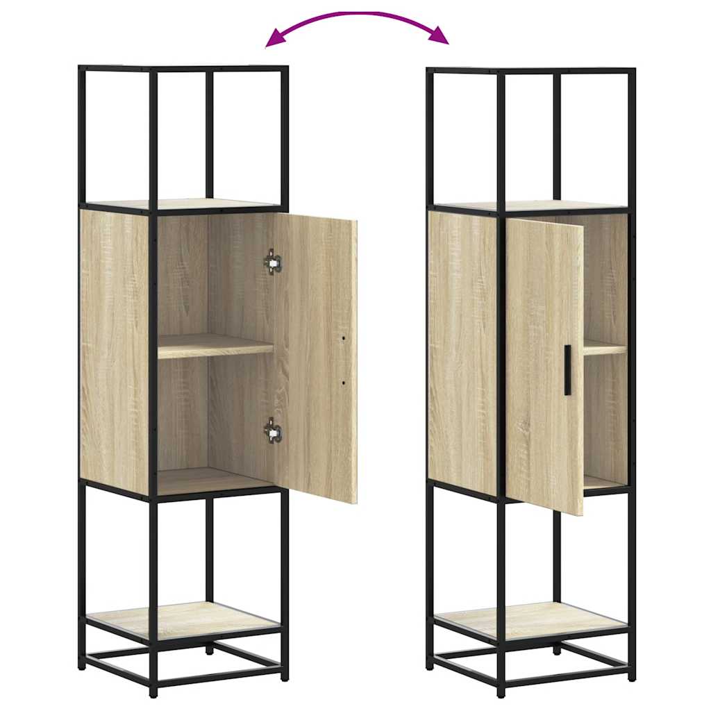 Highboard sonoma eik 35,5x35x139 cm konstruert tre og metall