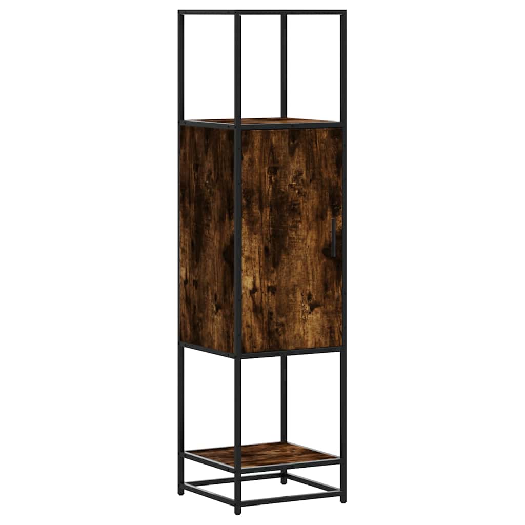 Highboard røkt eik 35,5x35x139 cm konstruert tre og metall