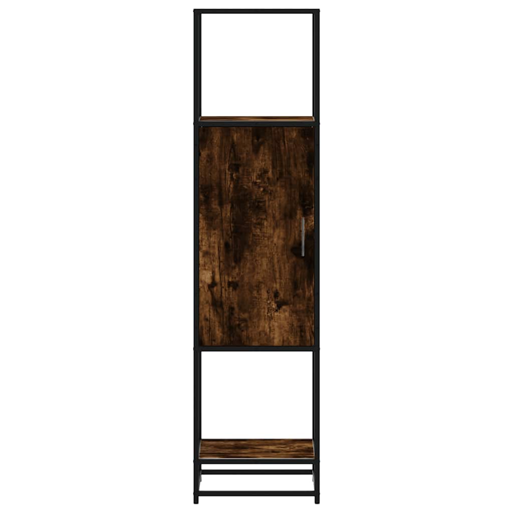 Highboard røkt eik 35,5x35x139 cm konstruert tre og metall