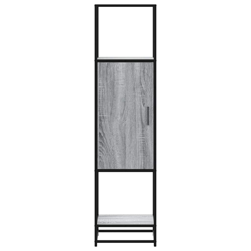 Highboard grå sonoma 35,5x35x139 cm konstruert tre og metall