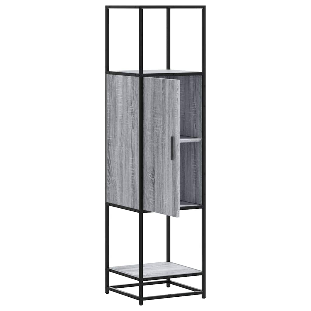Highboard grå sonoma 35,5x35x139 cm konstruert tre og metall