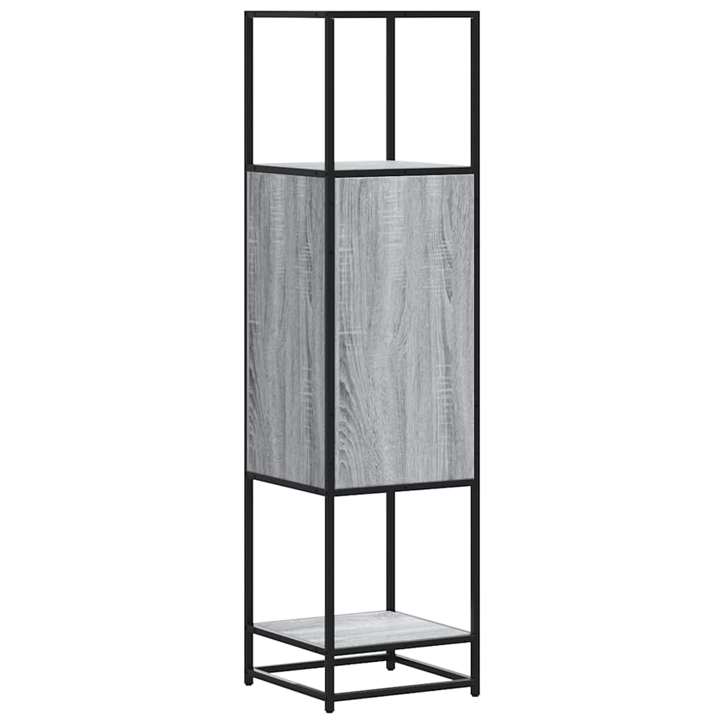 Highboard grå sonoma 35,5x35x139 cm konstruert tre og metall