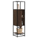 Highboard brun eik 35,5x35x139 cm konstruert tre og metall