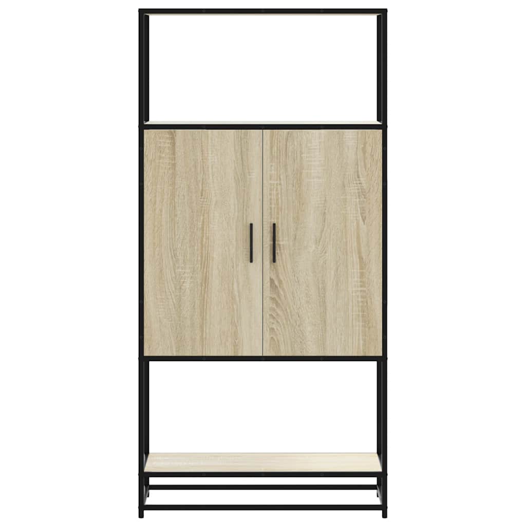 Highboard sonoma eik 68x35x139 cm konstruert tre og metall