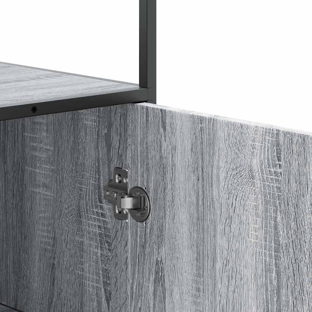 Highboard grå sonoma 68x35x139 cm konstruert tre og metall